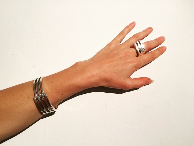 Silver hot sale statement bracelet